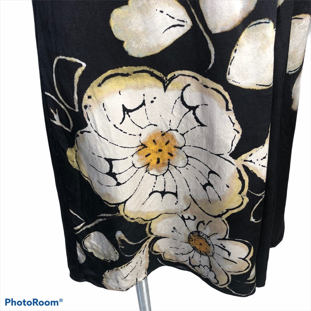 Elie Tahari 100% Silk Black Floral Print Dress - Picture 6 of 15